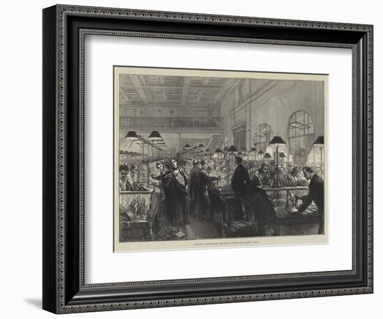 Sketches at the General Post-Office, Stamping and Sorting Letters-Charles Robinson-Framed Giclee Print