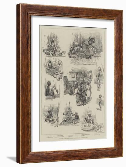 Sketches at the Indian Village, Albert Palace, Battersea Park-null-Framed Giclee Print