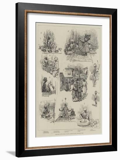 Sketches at the Indian Village, Albert Palace, Battersea Park-null-Framed Giclee Print