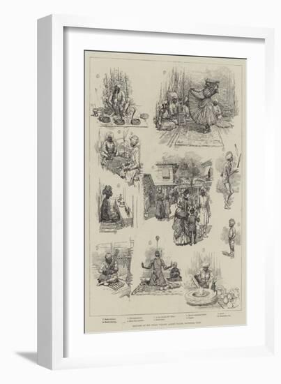 Sketches at the Indian Village, Albert Palace, Battersea Park-null-Framed Giclee Print