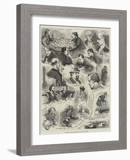 Sketches at the International Chess Tournament-Alfred Courbould-Framed Giclee Print