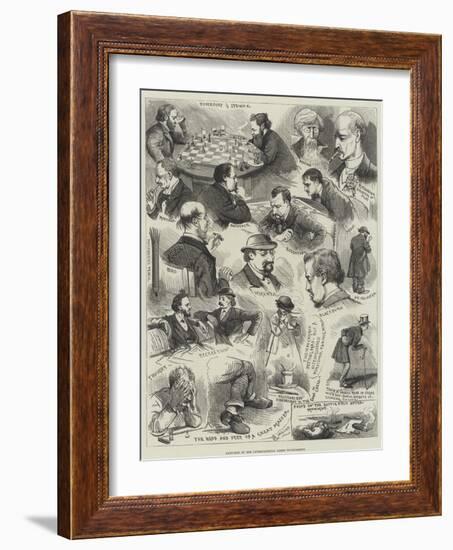 Sketches at the International Chess Tournament-Alfred Courbould-Framed Giclee Print