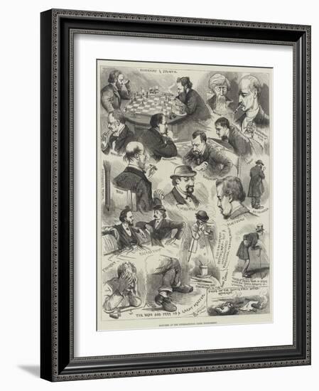 Sketches at the International Chess Tournament-Alfred Courbould-Framed Giclee Print