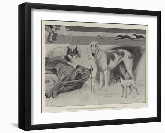 Sketches at the Ladies' Kennel Association's First Show, at the Ranelagh Club, Barn Elms-Cecil Aldin-Framed Giclee Print