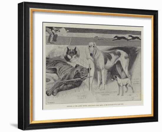 Sketches at the Ladies' Kennel Association's First Show, at the Ranelagh Club, Barn Elms-Cecil Aldin-Framed Giclee Print