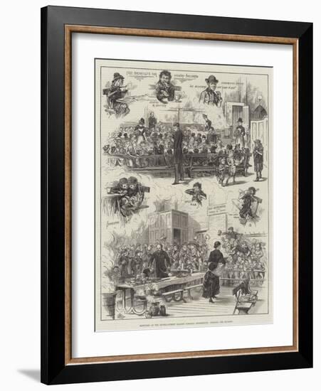 Sketches at the Nichol-Street Ragged Schools, Shoreditch, Feeding the Hungry-null-Framed Giclee Print