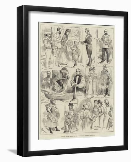 Sketches at the Opening of the International Fisheries Exhibition-Alfred Courbould-Framed Giclee Print
