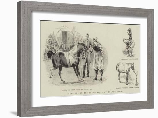 Sketches at the Performance at Wulff's Circus-null-Framed Giclee Print