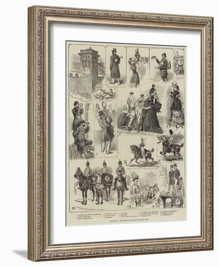 Sketches at the Royal Review on Saturday Last-Alfred Courbould-Framed Giclee Print