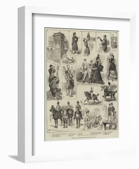 Sketches at the Royal Review on Saturday Last-Alfred Courbould-Framed Giclee Print