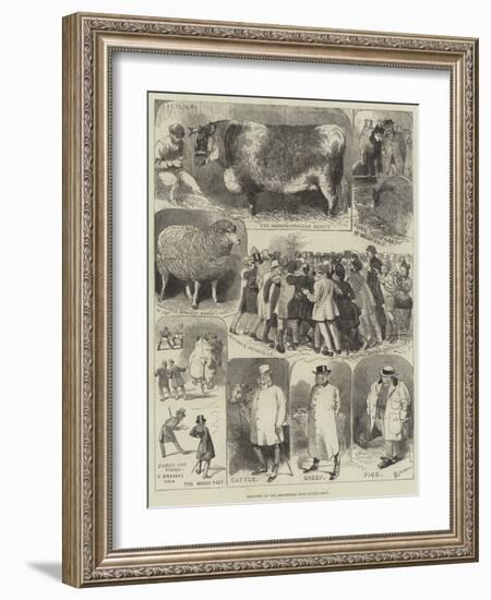 Sketches at the Smithfield Club Cattle Show-Alfred Courbould-Framed Giclee Print