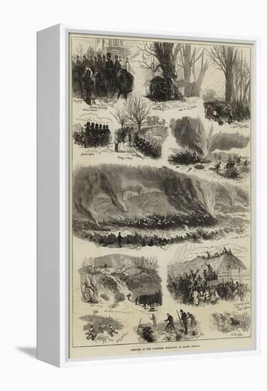 Sketches at the Volunteer Sham-Fight on Easter Monday-null-Framed Premier Image Canvas