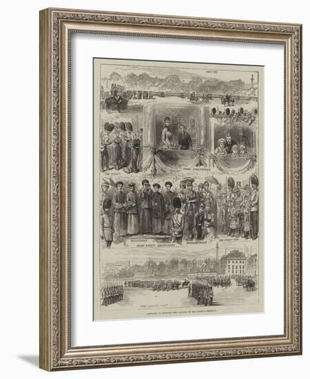 Sketches at Trooping the Colours on the Queen's Birthday-null-Framed Giclee Print