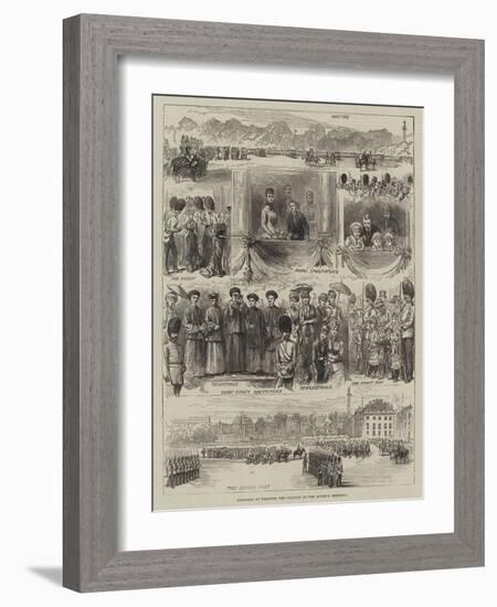 Sketches at Trooping the Colours on the Queen's Birthday-null-Framed Giclee Print