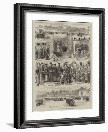 Sketches at Trooping the Colours on the Queen's Birthday-null-Framed Giclee Print