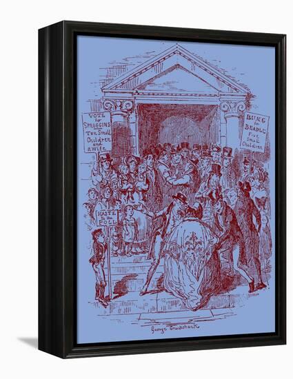 'Sketches by Boz' by Charles Dickens-George Cruikshank-Framed Premier Image Canvas