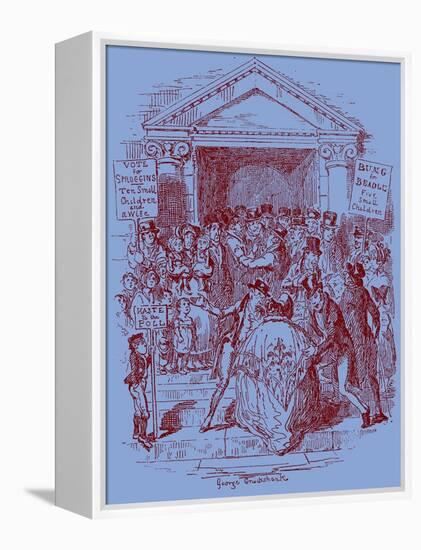 'Sketches by Boz' by Charles Dickens-George Cruikshank-Framed Premier Image Canvas