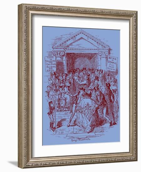 'Sketches by Boz' by Charles Dickens-George Cruikshank-Framed Giclee Print