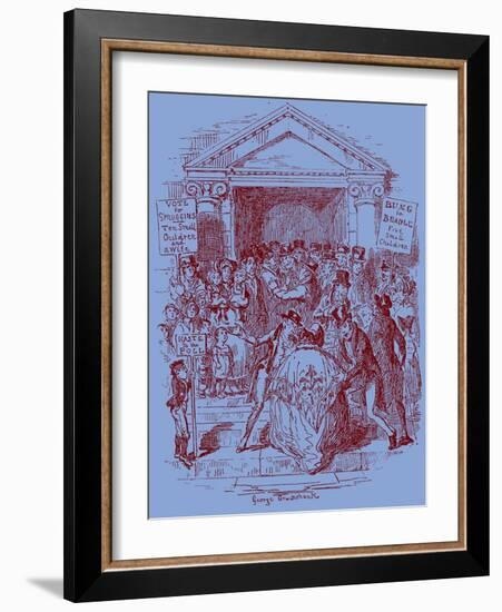 'Sketches by Boz' by Charles Dickens-George Cruikshank-Framed Giclee Print