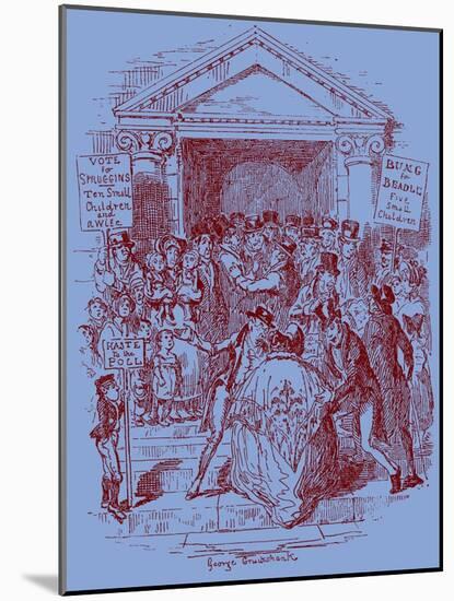 'Sketches by Boz' by Charles Dickens-George Cruikshank-Mounted Giclee Print