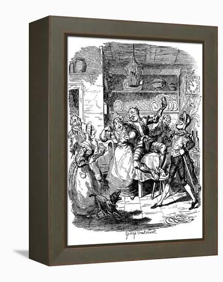 'Sketches by Boz' by Charles Dickens-George Cruikshank-Framed Premier Image Canvas