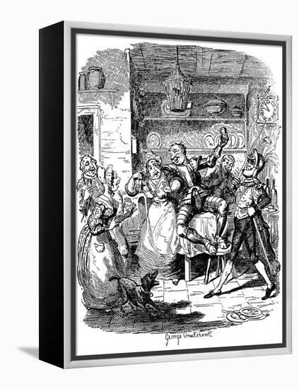 'Sketches by Boz' by Charles Dickens-George Cruikshank-Framed Premier Image Canvas