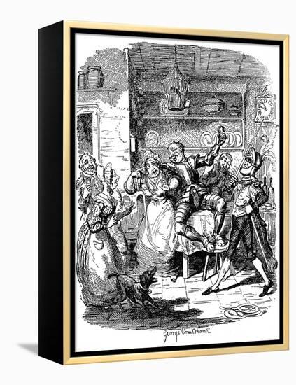 'Sketches by Boz' by Charles Dickens-George Cruikshank-Framed Premier Image Canvas