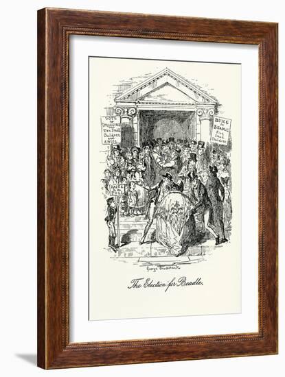 'Sketches by Boz' by Charles Dickens-George Cruikshank-Framed Giclee Print