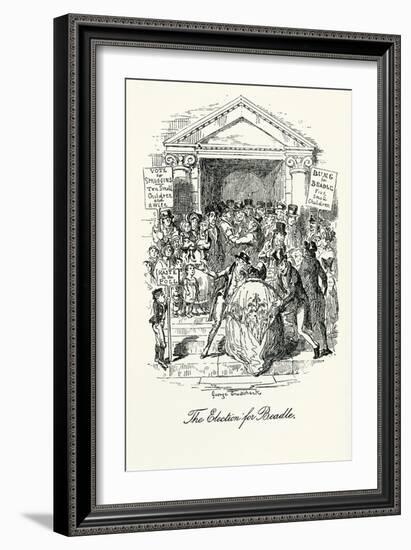 'Sketches by Boz' by Charles Dickens-George Cruikshank-Framed Giclee Print