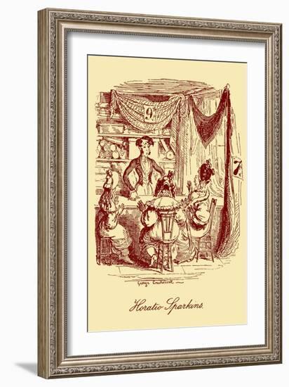 'Sketches by Boz' by Charles Dickens-George Cruikshank-Framed Giclee Print