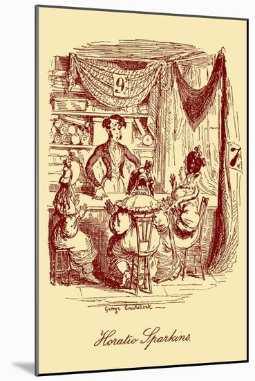 'Sketches by Boz' by Charles Dickens-George Cruikshank-Mounted Giclee Print