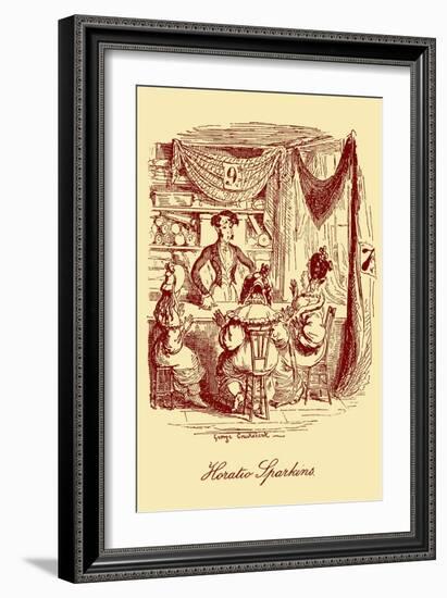 'Sketches by Boz' by Charles Dickens-George Cruikshank-Framed Giclee Print