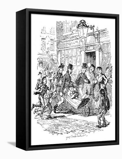 'Sketches by Boz' by Charles Dickens-George Cruikshank-Framed Premier Image Canvas