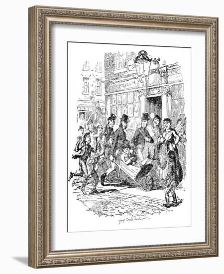 'Sketches by Boz' by Charles Dickens-George Cruikshank-Framed Giclee Print