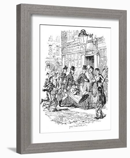 'Sketches by Boz' by Charles Dickens-George Cruikshank-Framed Giclee Print