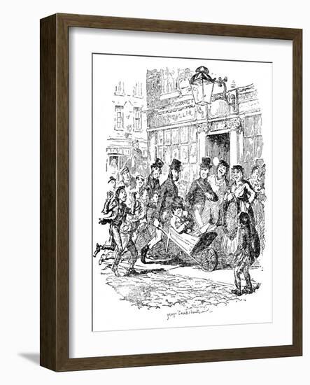 'Sketches by Boz' by Charles Dickens-George Cruikshank-Framed Giclee Print