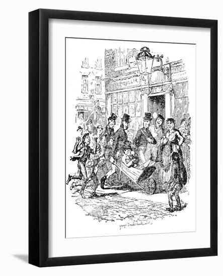 'Sketches by Boz' by Charles Dickens-George Cruikshank-Framed Giclee Print