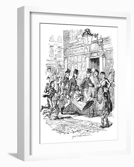 'Sketches by Boz' by Charles Dickens-George Cruikshank-Framed Giclee Print