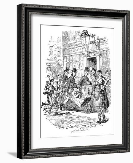 'Sketches by Boz' by Charles Dickens-George Cruikshank-Framed Giclee Print