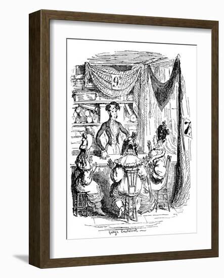 'Sketches by Boz' by Charles Dickens-George Cruikshank-Framed Giclee Print