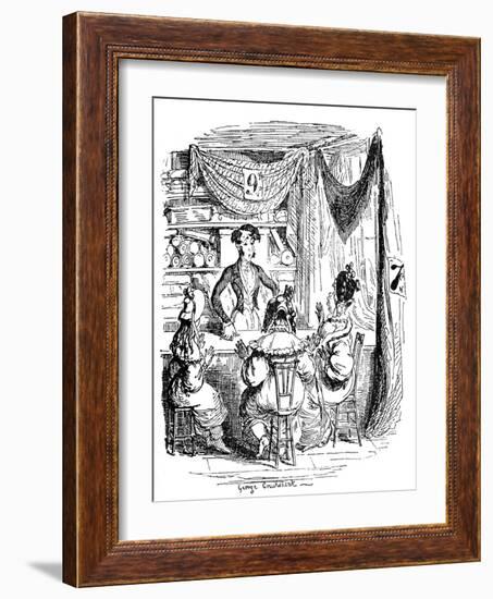 'Sketches by Boz' by Charles Dickens-George Cruikshank-Framed Giclee Print