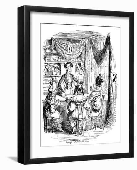 'Sketches by Boz' by Charles Dickens-George Cruikshank-Framed Giclee Print