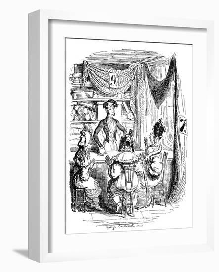 'Sketches by Boz' by Charles Dickens-George Cruikshank-Framed Giclee Print