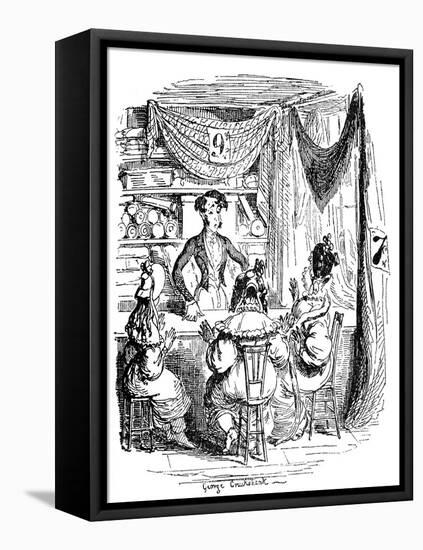 'Sketches by Boz' by Charles Dickens-George Cruikshank-Framed Premier Image Canvas