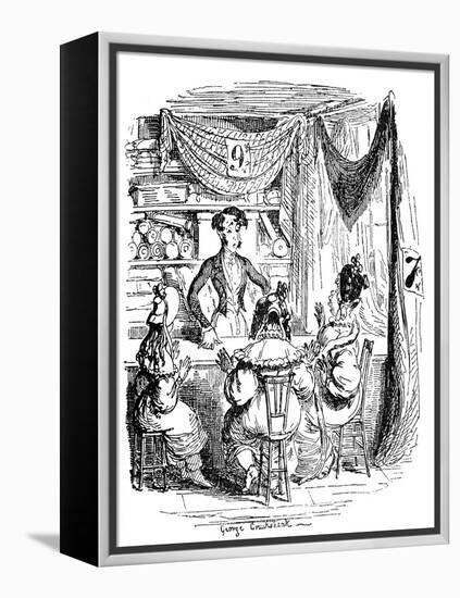 'Sketches by Boz' by Charles Dickens-George Cruikshank-Framed Premier Image Canvas