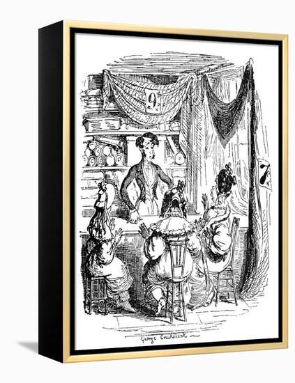 'Sketches by Boz' by Charles Dickens-George Cruikshank-Framed Premier Image Canvas