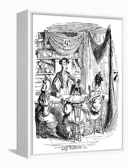 'Sketches by Boz' by Charles Dickens-George Cruikshank-Framed Premier Image Canvas