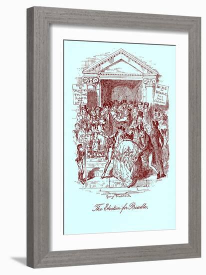 'Sketches by Boz' by Charles Dickens-George Cruikshank-Framed Giclee Print