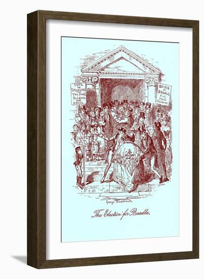 'Sketches by Boz' by Charles Dickens-George Cruikshank-Framed Giclee Print