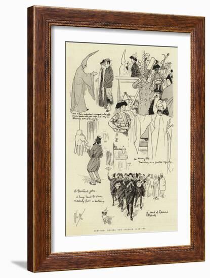 Sketches During the Spanish Carnival-Phil May-Framed Giclee Print